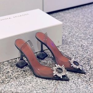 Amina Muaddi Transparent Heels